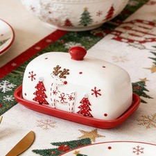 Christmas Butter Dish Lightweight Snack Plate for Restaurant Cafe Household