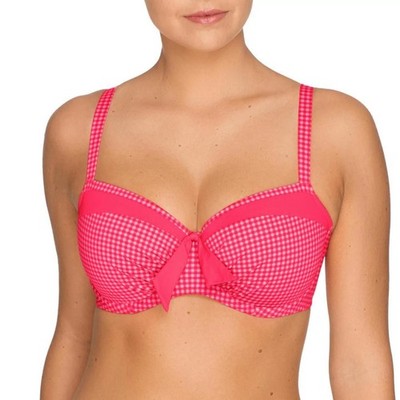 NWT Prima Donna Padded Swim Top Candy Crush Size 30E Pink Gingham