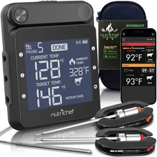 NutriChef Smart BBQ Grill Thermometer-Digital Display, Battery Operated Design