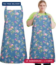 Plus Size Floral Aprons for Women, Adjustable Kitchen Aprons with 2 Pockets Vint