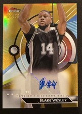 2023-24 Topps Finest Blake Wesley Gold Refractor Auto SP #’d 34/50 Spurs