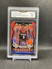 Anthony Edwards Rookie GMA 10 2020 Panini Prizm Draft Picks Red White & Blue #81