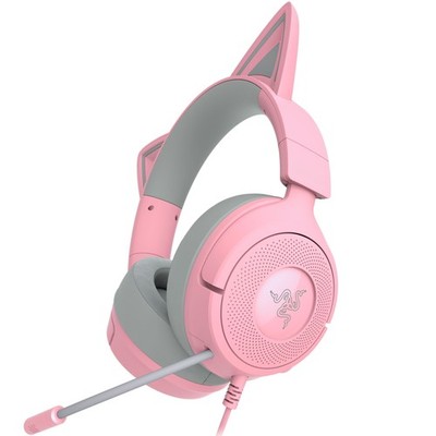 Razer Kraken Kitty V3 X Wired Gaming Headset with Kitty Ears Quartz Edition