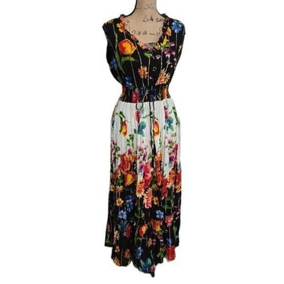 Anthropologie x me 2 Magic Floral Tied Waist Patchwork Ombre Maxi Dress New