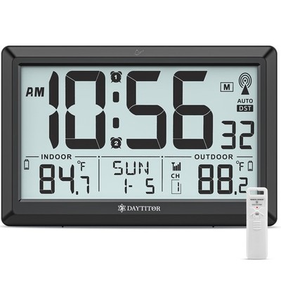 Reloj De Pared Atomico Với Temperatura Exterior Y Pantalla Grande Lujo