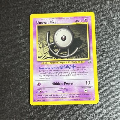 Unown U 51/75 Neo Discovery Uncommon Pokemon Card