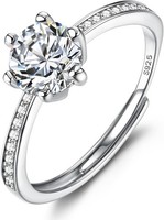 925 Sterling Silber Ring Damen Verlobungsring Zirkonia Silber Ring Hochzeit