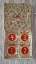 4 Aces Vintage NIB Card Markers Ashtray Set 1-2-3-4 Ash Trays 3.5" Square Each