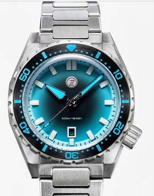 ZELOS THRESHER Azure 44mm Automatic Limited Edition Unworn Full Kit