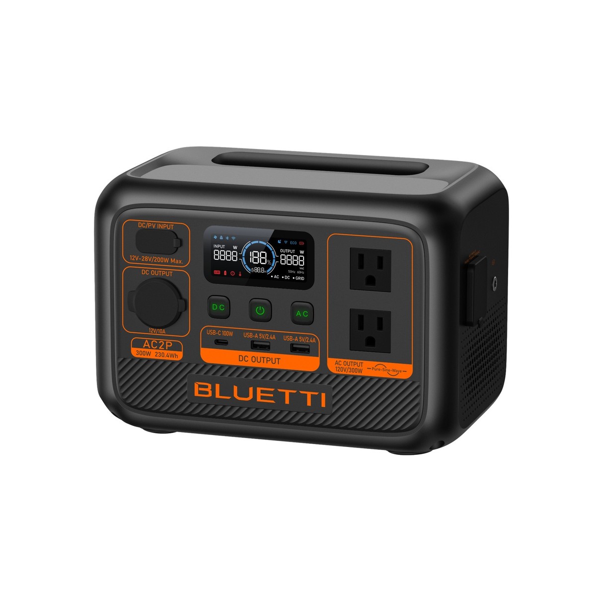BLUETTI AC2P 300W 230.4Wh Portable Power Station Lightweight for