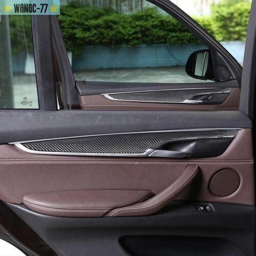 Tapicería interior de panel de puerta de auto estilo fibra de carbono para BMW X5 F15 X6 F16 2014-18 Foto 3 de 4