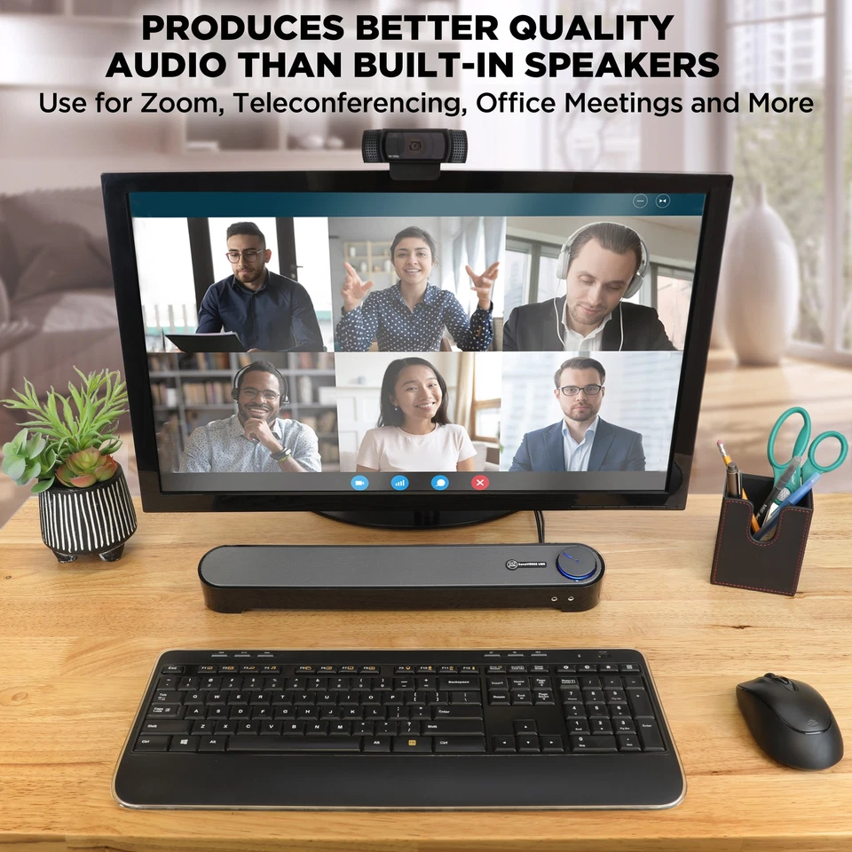 GOgroove SonaVERSE UBR USB Powered Computer Sound Bar Speaker (Black) - Image 3 of 4