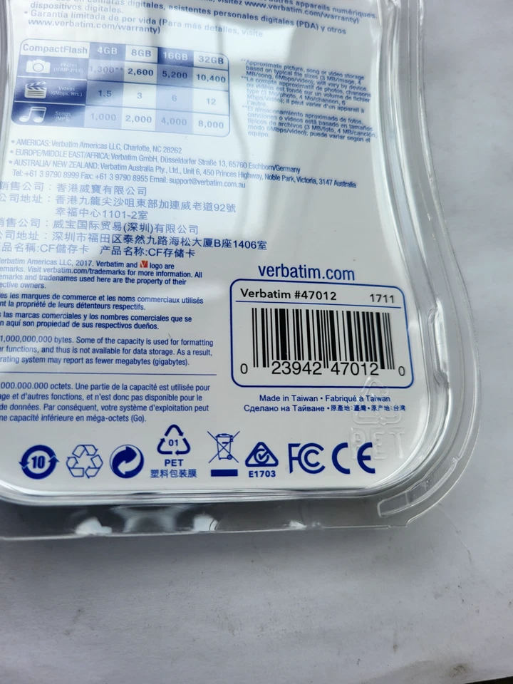 VERBATIM 47012 2GB COMPACT FLASH MEMORY CARDS 4/PK (BR4.2) - Image 2 of 4