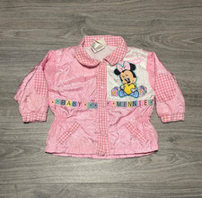 Baby Vintage Disney Babies 12 Months Minnie Mouse Windbreaker Jacket Pink Plaid