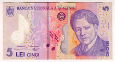 2005 Romania 5 Lei 077C6746437 Polymer Money Banknotes Currency