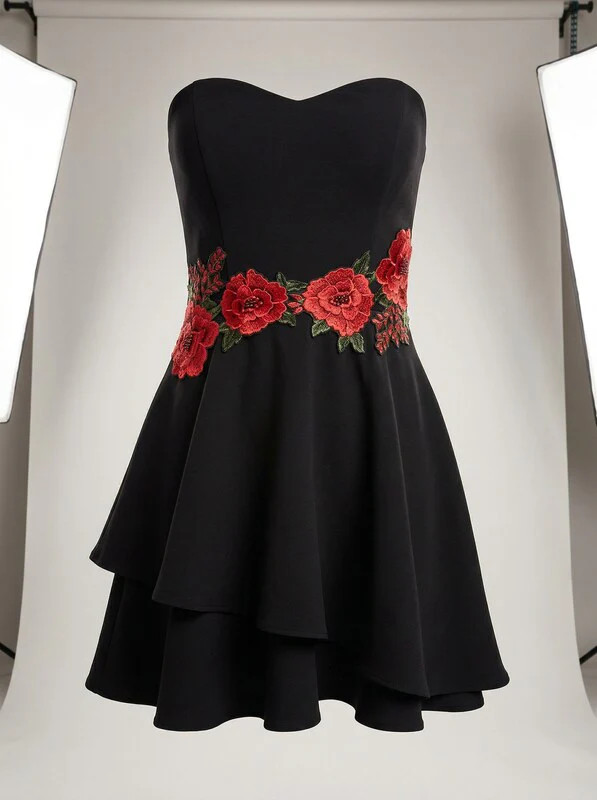 B. Prom Darlin Juniors B Darlin Dresses Amazon B Darlin Juniors Embroidered  Strapless Fit And Flare Dress, Black, Size 15/16