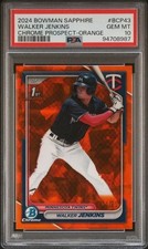 2024 BOWMAN SAPPHIRE Walker Jenkins Orange /25 PSA 10 LOW POP TOP PROSPECT