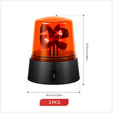 2Pcs Red Rotating Strobe Light Battery Operated 360 Degree Disco Bar Party