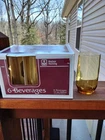 VTG Anchor Hocking Amber Newport Beverage Set Of 6 12oz Glasses