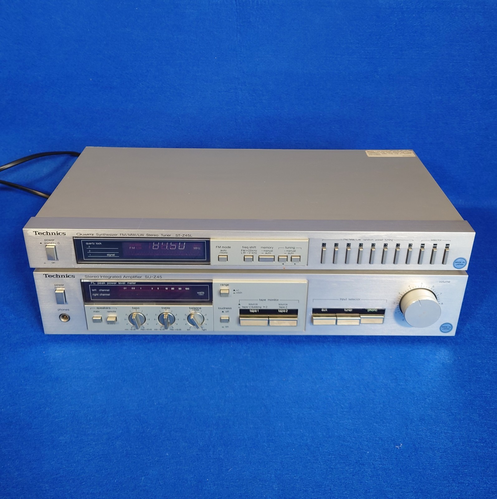 Vintage Technics Amplifier SU-Z45 and Tuner/Synthesizer ST-Z45L