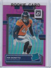 NIK BONITTO ROOKIE CARD Denver Broncos 2022 DONRUSS OPTIC PINK PRIZM $$ RARE RC!