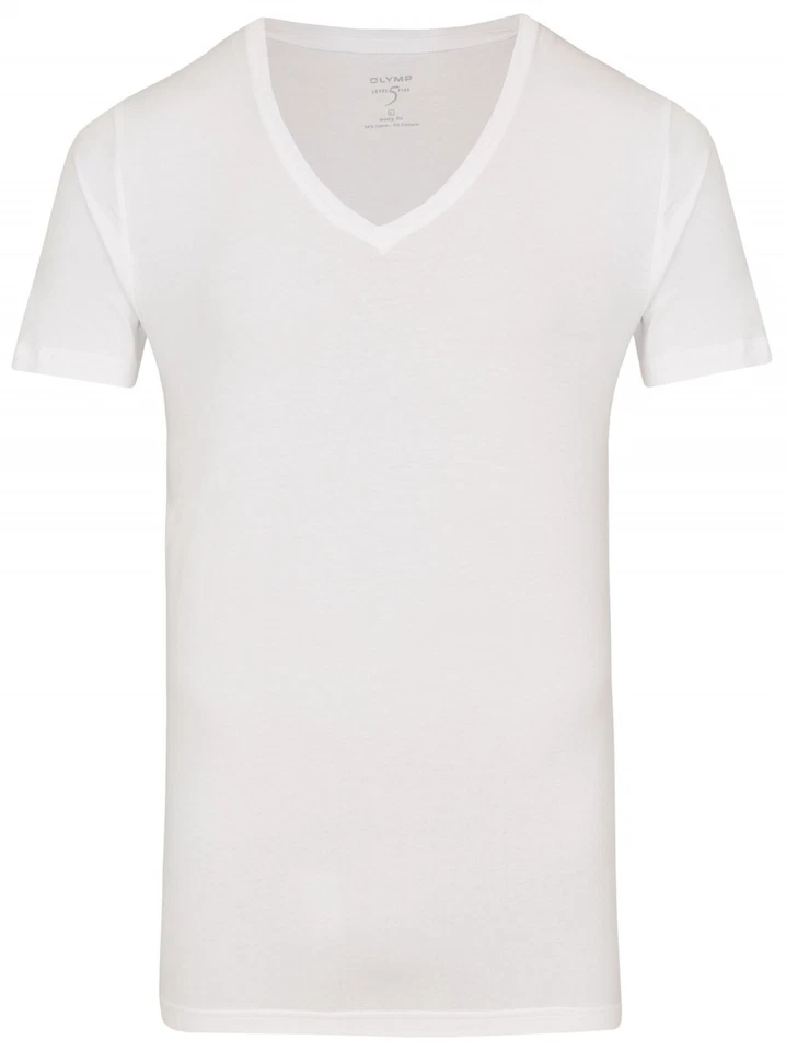 Olymp Herren Level Five T-Shirt V-Ausschnitt weiß 0801 12 00