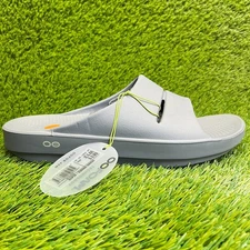 Oofos OOahh Mens Size 11 Slate Gray Beach Walking Outdoor Recovery Slide Sandals