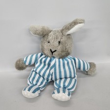 Goodnight Moon Bunny Plush Striped PJs Harper Collins 2005 Stuffed Animal 6  