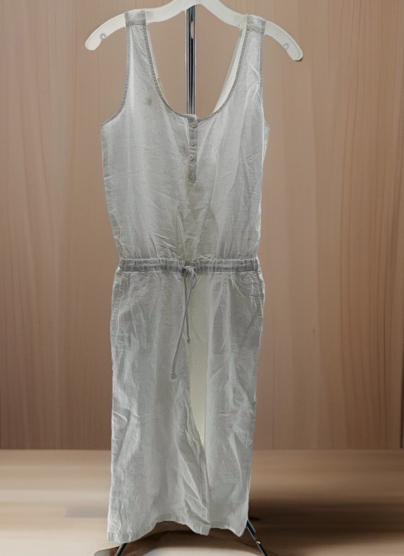 Jumpsuit Linen Cloth & Stone Wide Leg Low Back Sleeveless Size S Anthropologie-image