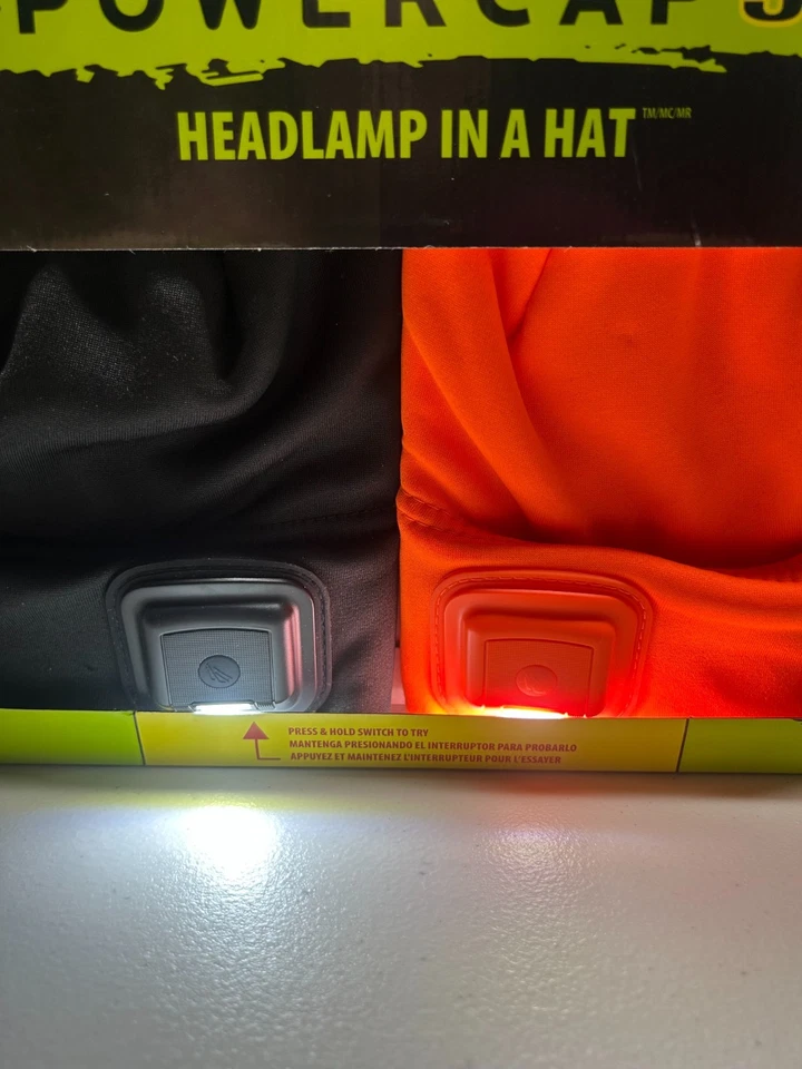 PowerCap 3.0 前照灯 Beanie 帽子 150 流明 2 件装黑色橙色新品 — 第 3/4 张图片
