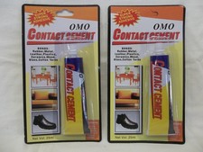 2 PACKS - OMO SUPER STRONG ADHESIVE CONTACT CEMENT 1.5 oz. EACH