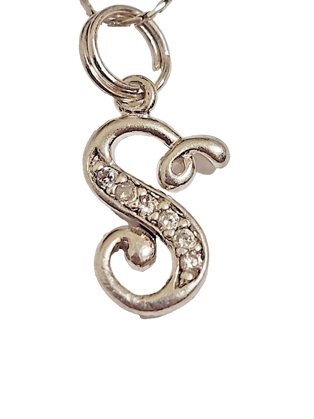 925  Sterling Silver Cursive Initial Letter S Pen… - image 4