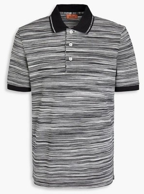 Original Missoni Space-Dyed Cotton Pique Short Sleeve Polo Shirt M Size