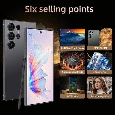 C25 Unlocked Android 14.0 Smartphone 8GB 256GB 6800 mAh 6.8inch 5G