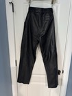 Vintage Michael Hoban North Beach Leather Pants Black Women Size 26 Pleated 80s — photo 2