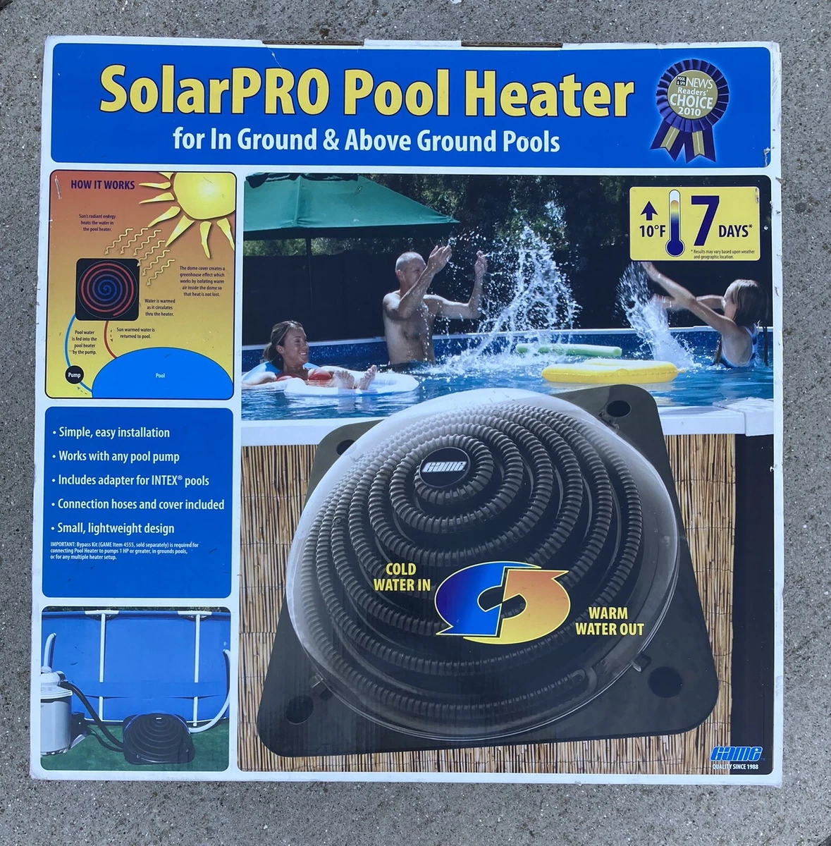 Game Aquaquick Above Ground Universal Solar Dome Swimming Pool Heater 4512  | eBay