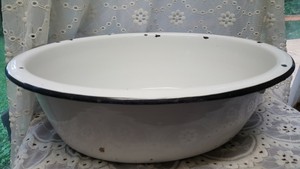 De Coleccion Porcelana Oval Grande Banera Blanco Negro Lavabo Bano Del Bebe X 14 X 5 Ebay