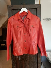 Womens Jane Norris Soft Leather Jacket Button Up Blazer Uk 12 Coat Long Sleeves