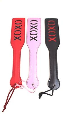 MGPO Kinky PVC Fetish Pink Black & Red Spanking Bondage Paddle