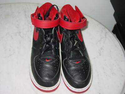 2006 Nike Air Force 1 313643-061 Varsity Red/Black Mid Shoes! Size
