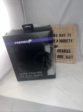 Fosmon Gaming Headset with Detachable Microphone, (50mm Black Red LED