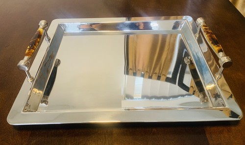 Ralph Lauren Wentworth Tray | Tray with Handles | Tortoise Shell Style Accents - Picture 4 of 10
