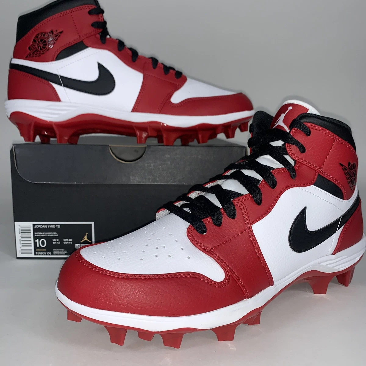 Red and black jordan football sale cleats