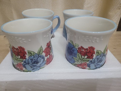 Set of 4 The Pioneer Woman Classic Charm 17-Oz Stoneware Belly Coffee Tea Mugs - Picture 2 of 7