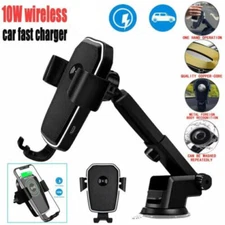 Wireless Fast Charging Car Charger Mount Holder Stand 2 in 1 For Cell Phone USA