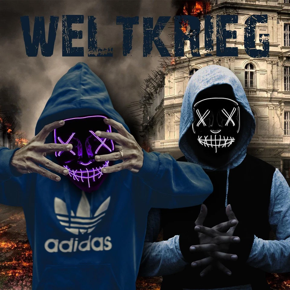 LED Maske mit farbigen Leuchtschnüren Halloween Party Cosplay - Bild 4 von 4