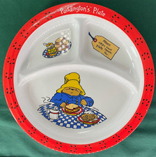 Vintage 1990 s Paddington Bear Child s Melamine Divider Plate by Eden