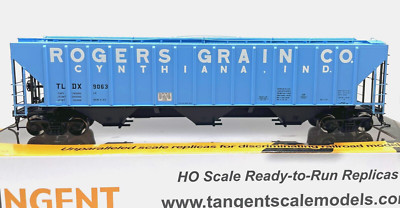 HO TANGENT 10055-01 PS4740 COVERED HOPPER ROGERS GRAIN CYNTHIANA IND TLDX DAMAGE