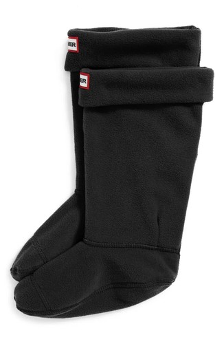 Hunter L72114 Unisex Kids Black Fleece Welly Boot Socks Size L/1-3K - Picture 3 of 4
