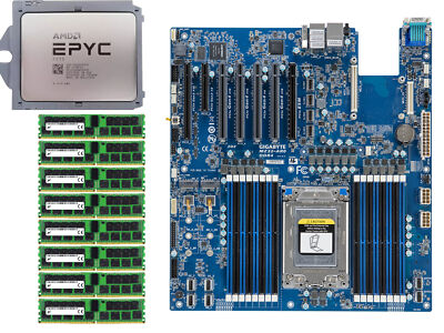 AMD EPYC 7C13 + Gigabyte MZ32-AR0 Rev3.X + Micron 32GB 2666Mhz ECC REG ×8 Ram